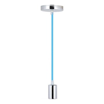 Strømkabel 1xE27/60W/230V blå/skinnende krom