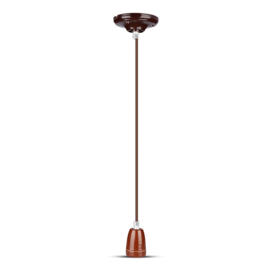 Strømkabel 1xE27/60W/230V brun/porcelæn