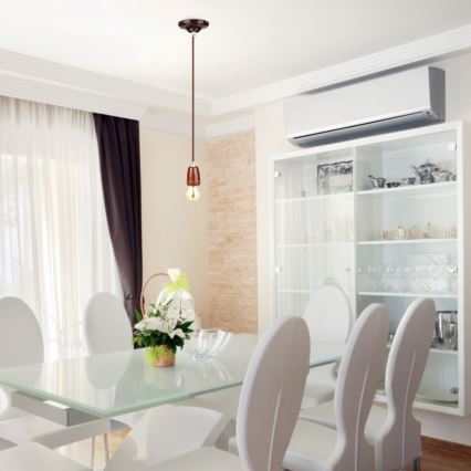 Strømkabel 1xE27/60W/230V brun/porcelæn