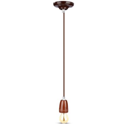 Strømkabel 1xE27/60W/230V brun/porcelæn