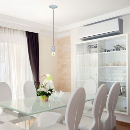 Strømkabel 1xE27/60W/230V grå/porcelæn