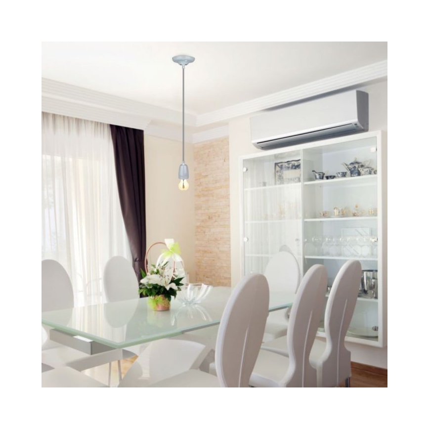 Strømkabel 1xE27/60W/230V grå/porcelæn