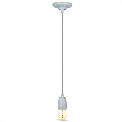 Strømkabel 1xE27/60W/230V grå/porcelæn