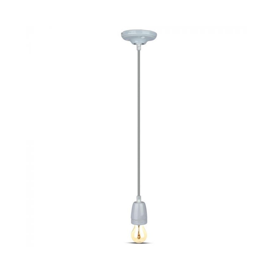Strømkabel 1xE27/60W/230V grå/porcelæn