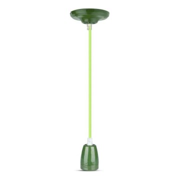 Strømkabel 1xE27/60W/230V grøn/porcelæn