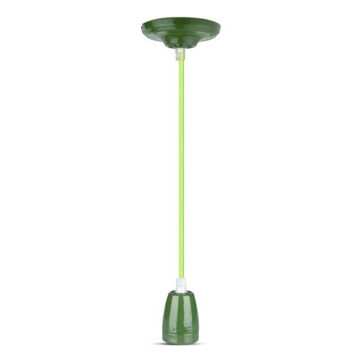 Strømkabel 1xE27/60W/230V grøn/porcelæn