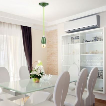 Strømkabel 1xE27/60W/230V grøn/porcelæn