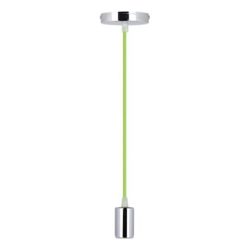 Strømkabel 1xE27/60W/230V grøn/skinnende krom