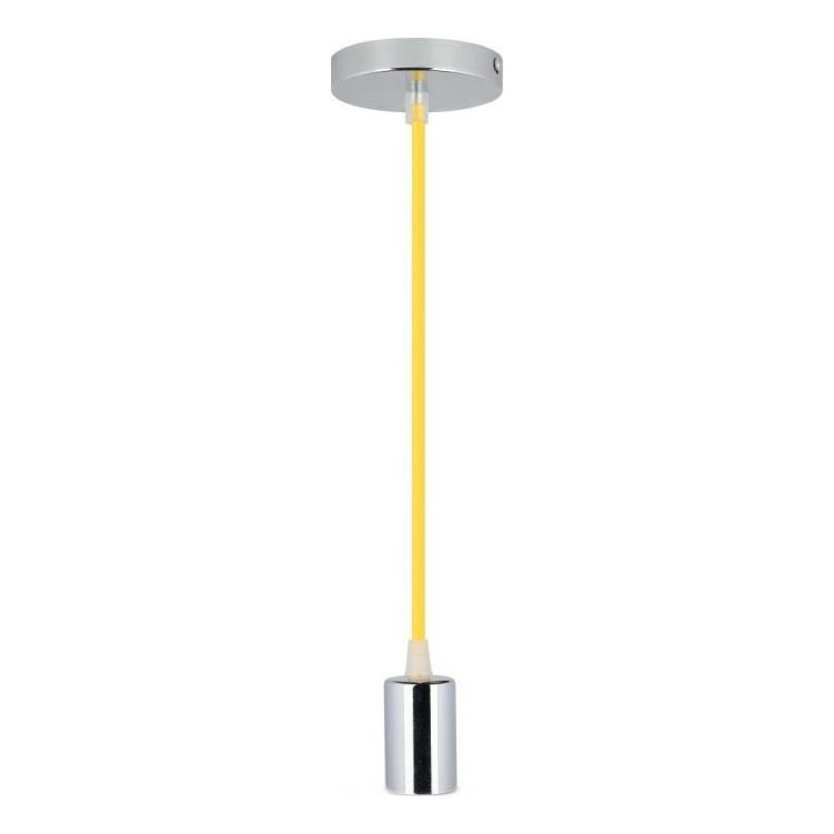 Strømkabel 1xE27/60W/230V gul/skinnende krom