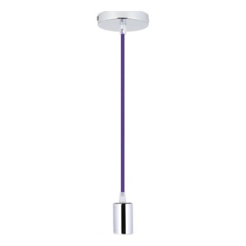 Strømkabel 1xE27/60W/230V lilla/skinnende krom