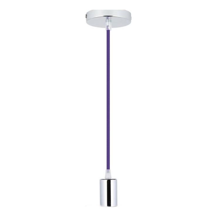 Strømkabel 1xE27/60W/230V lilla/skinnende krom