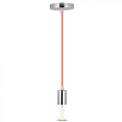Strømkabel 1xE27/60W/230V orange/skinnende krom