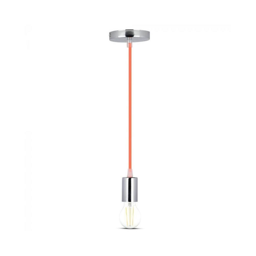 Strømkabel 1xE27/60W/230V orange/skinnende krom