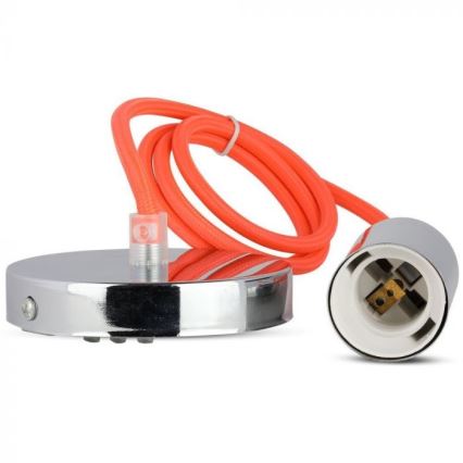 Strømkabel 1xE27/60W/230V orange/skinnende krom