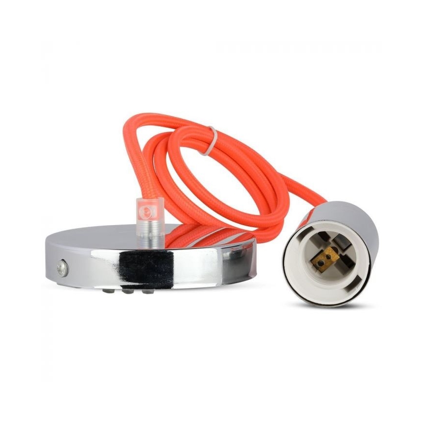 Strømkabel 1xE27/60W/230V orange/skinnende krom