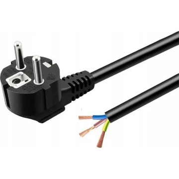 Strømkabel 3 m 230 V sort