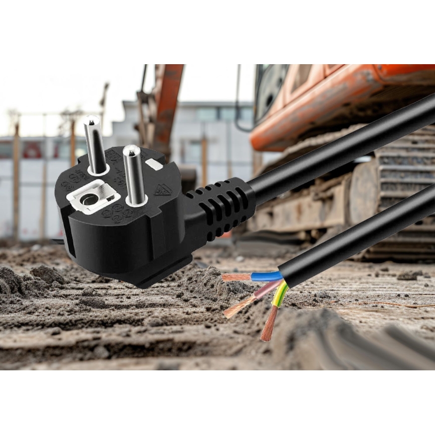 Strømkabel 3 m 230 V sort