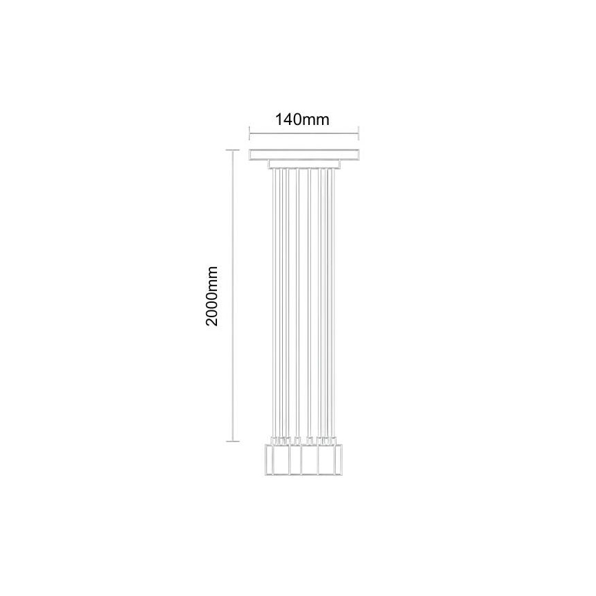 Strømkabel 8xE27/60W/230V edderkop sort