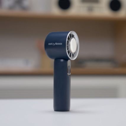 Stylies - Genopladelig håndholdt ventilator LACERTI 8W/5V 3000 mAh blå