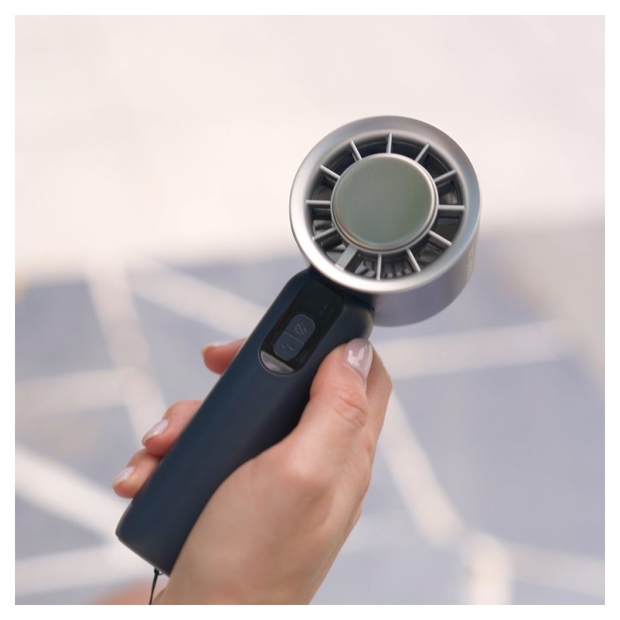 Stylies - Genopladelig håndholdt ventilator LACERTI 8W/5V 3000 mAh blå