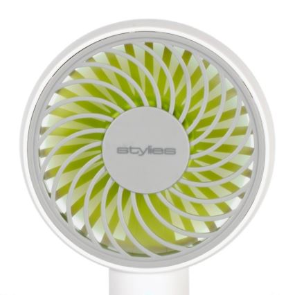 Stylies - Genopladelig håndventilator LACERTA 4W/5V 2500 mAh hvid