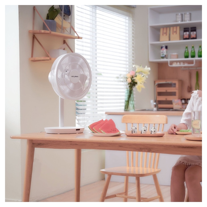 Stylies - Standventilator 2-i-1 ANTILA 25W/230V 88 cm hvid + fjernbetjening