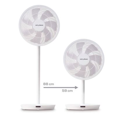 Stylies - Standventilator 2-i-1 ANTILA 25W/230V 88 cm hvid + fjernbetjening