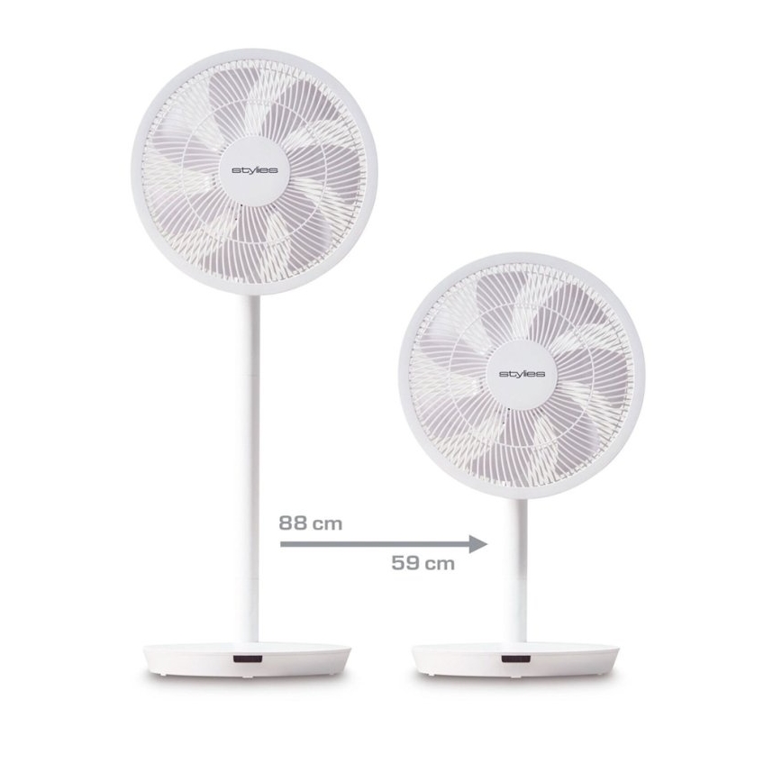 Stylies - Standventilator 2-i-1 ANTILA 25W/230V 88 cm hvid + fjernbetjening