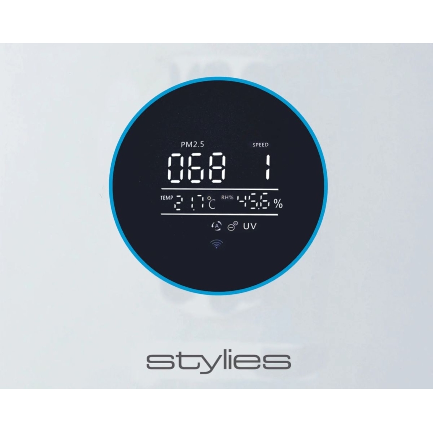Stylies - Luftrenser med befugter og UV-C-lampe ALPHA 68W/230V Wi-Fi hvid