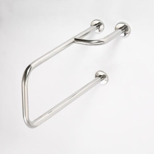 Støttehåndtag 23,5x38 cm rustfrit stål/sølv