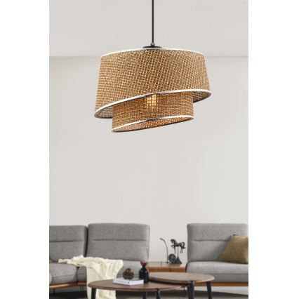 Suspenderet Lyskilde BARETTE 1xE27/60W/230V brun/polished chrome