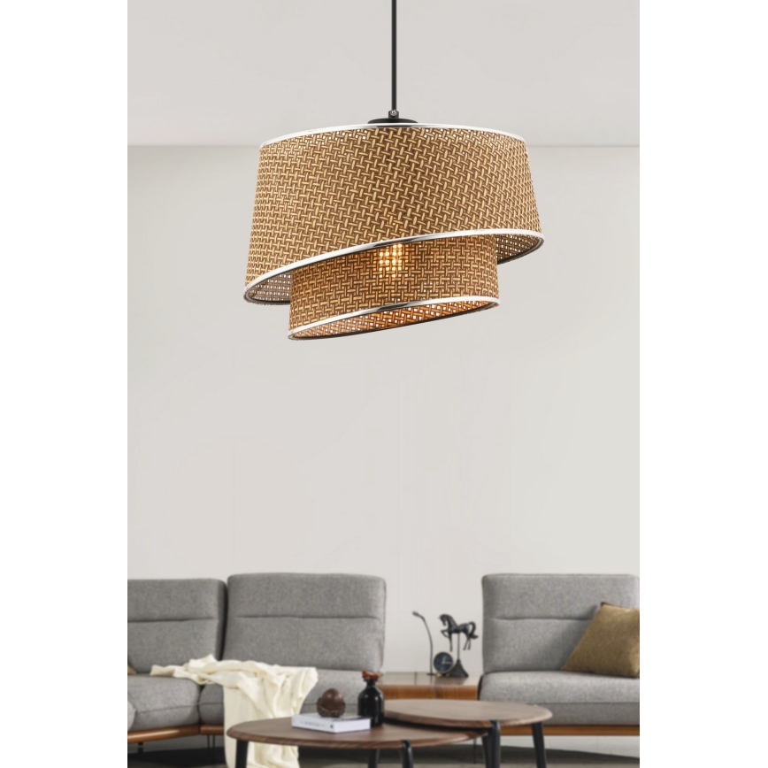 Suspenderet Lyskilde BARETTE 1xE27/60W/230V brun/polished chrome