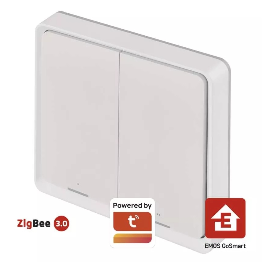 Switch 2 knapper GoSmart Tuya hvid