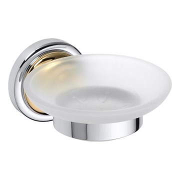 Sæbeskål 11x6,5 cm sølv/guld