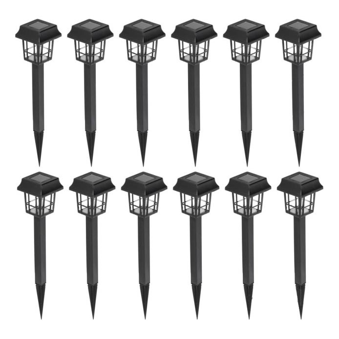 SÆT 12x LED solcellelampe LED/0,06W/1,2V 1xAA 6500K IP44 100 mAh