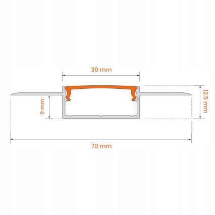 Sæt 1x LED-strip med bevægelsessensor FLEX LED/3,6W/4xAA 2 m + 2x indbygningsprofil 1 m sølv/hvid