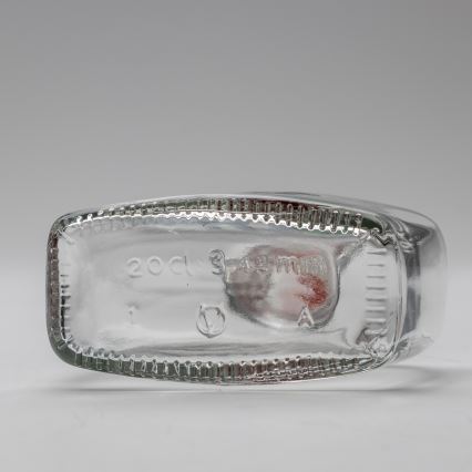 Sæt 1x glasflaske og 2x shotglas transparent med blommemotiv