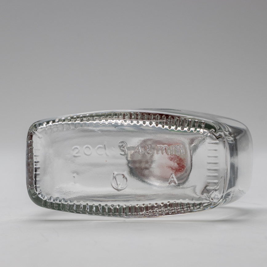 Sæt 1x glasflaske og 2x shotglas transparent med blommemotiv