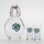 Sæt 1x glasflaske og 2x shotglas transparent med blommemotiv