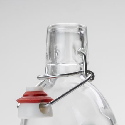 Sæt 1x glasflaske og 2x shotglas transparent med blommemotiv