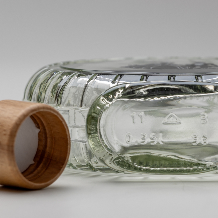 Sæt 1x glasflaske og 2x shotglas transparent med dansemotiv