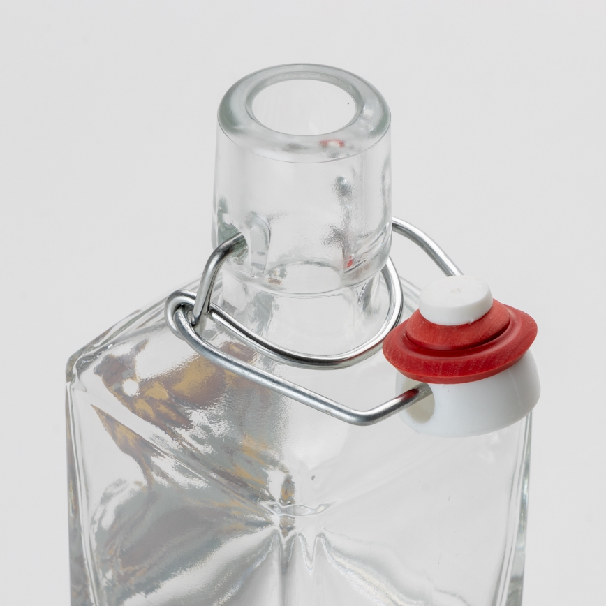 Sæt 1x glasflaske og 2x shotglas transparent med dyremotiv - hare