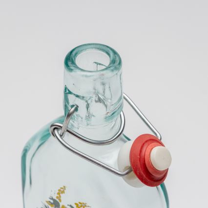 Sæt 1x glasflaske og 2x shotglas transparent med haremotiv