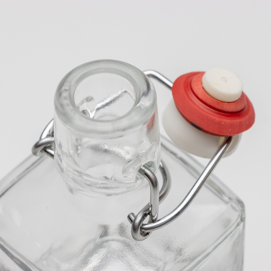 Sæt 1x glasflaske og 2x shotglas transparent med rævemotiv