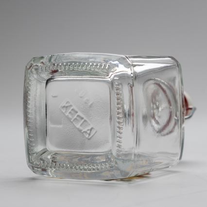 Sæt 1x glasflaske og 2x shotglas transparent med rævemotiv