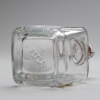 Sæt 1x glasflaske og 2x shotglas transparent med vildsvinemotiv