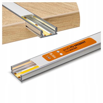 SÆT 1x dæmpbar LED RGBW-strimmel NEO LITE MUSIC LED/24W/230V 5 m IP65 Wi‑Fi Tuya + 5x indbygningsprofil 1 m sølv/hvid + fjernbetjening