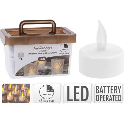 Sæt 24x LED julelys LED/1xCR2032 3,8 cm varm hvid