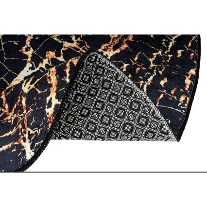 SÆT MED 2 stk. Badeværelsesmåtte GOLDES 60/100 cm sort/guld