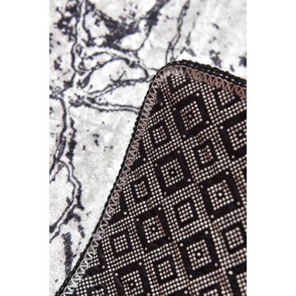 SÆT MED 2x Badeværelsesmåtte MARBLE 60/100 cm hvid/sort